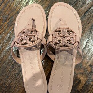 Tory Burch Pink Miller Sandals with bling